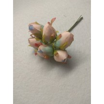 Цветы из ткани 1,8*2,5 см в пучках (6 шт) цв. нежно-розовый, цена за пучок